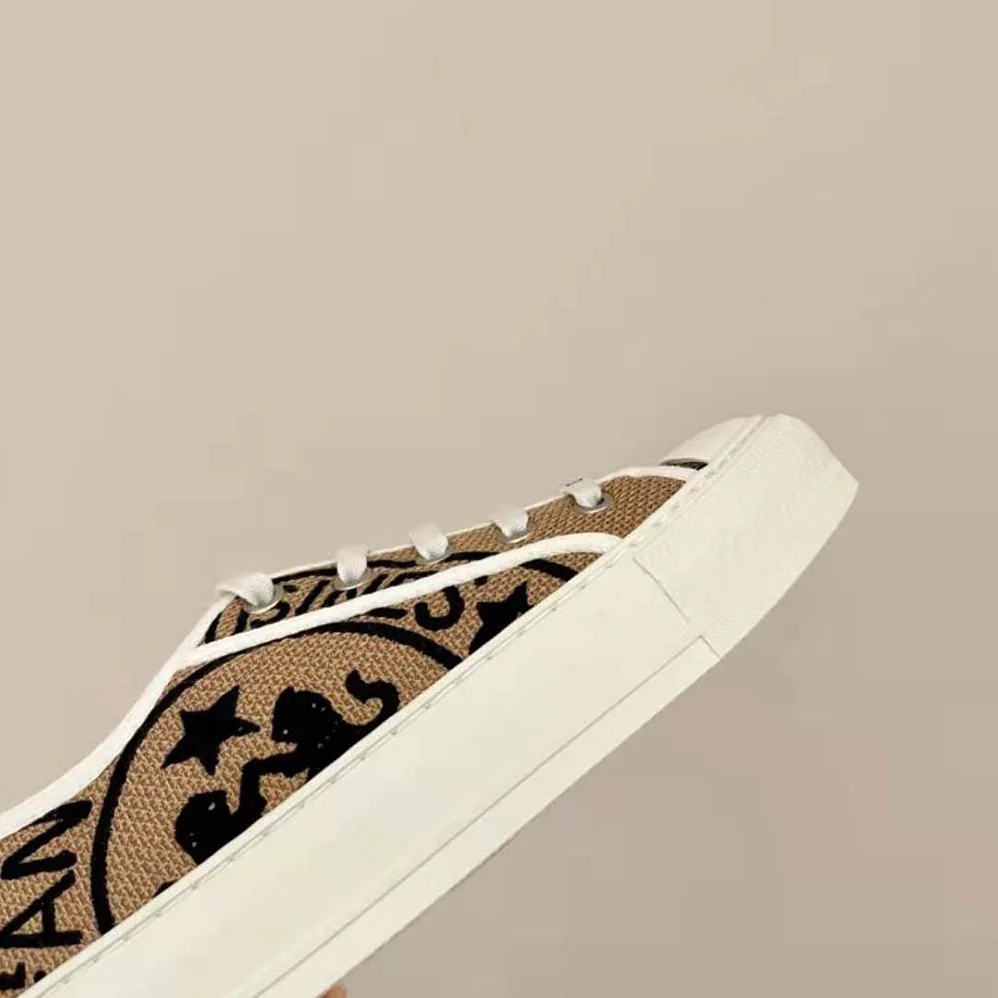 Dior Walk N Dior Sneaker Beige Jute Canvas Embroidered with Dior Union Motif for Women