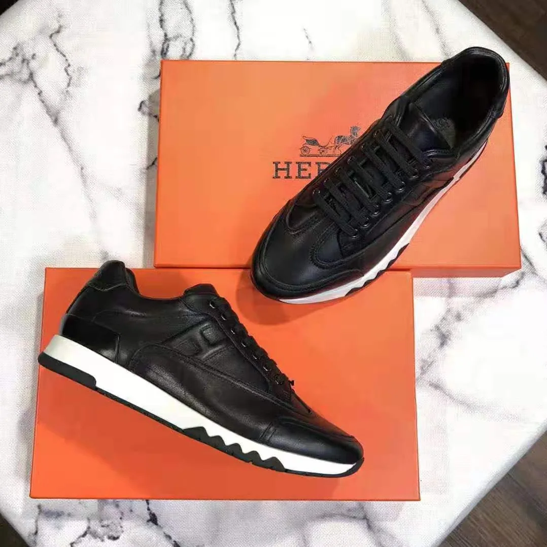 Hermes Trail sneaker in Calfskin for Men in Black