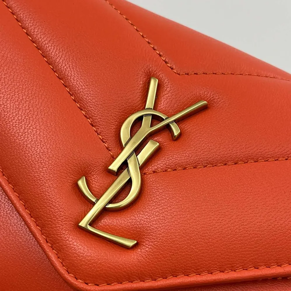 Saint Laurent YSL Loulou Mini in Lambskin for Women in Orange