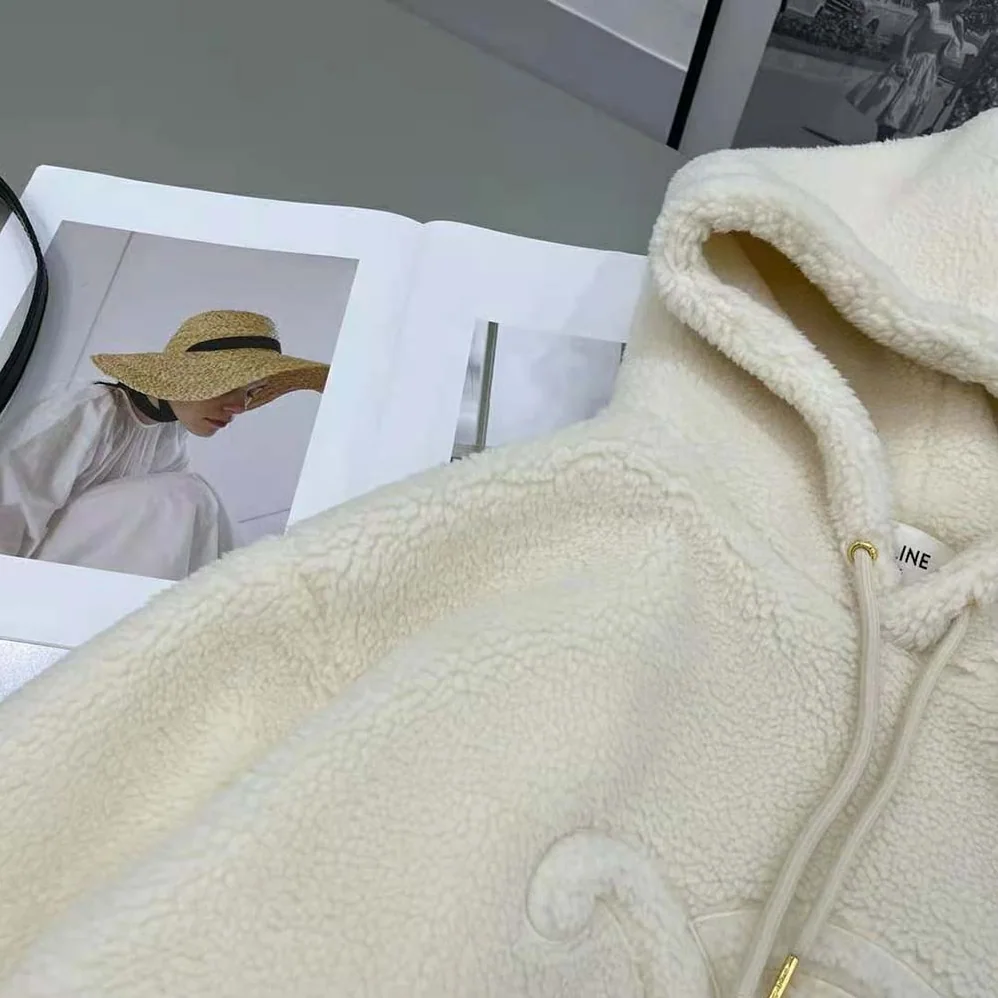 Celine Oversized Triomphe Hoodie in Fleece for Women