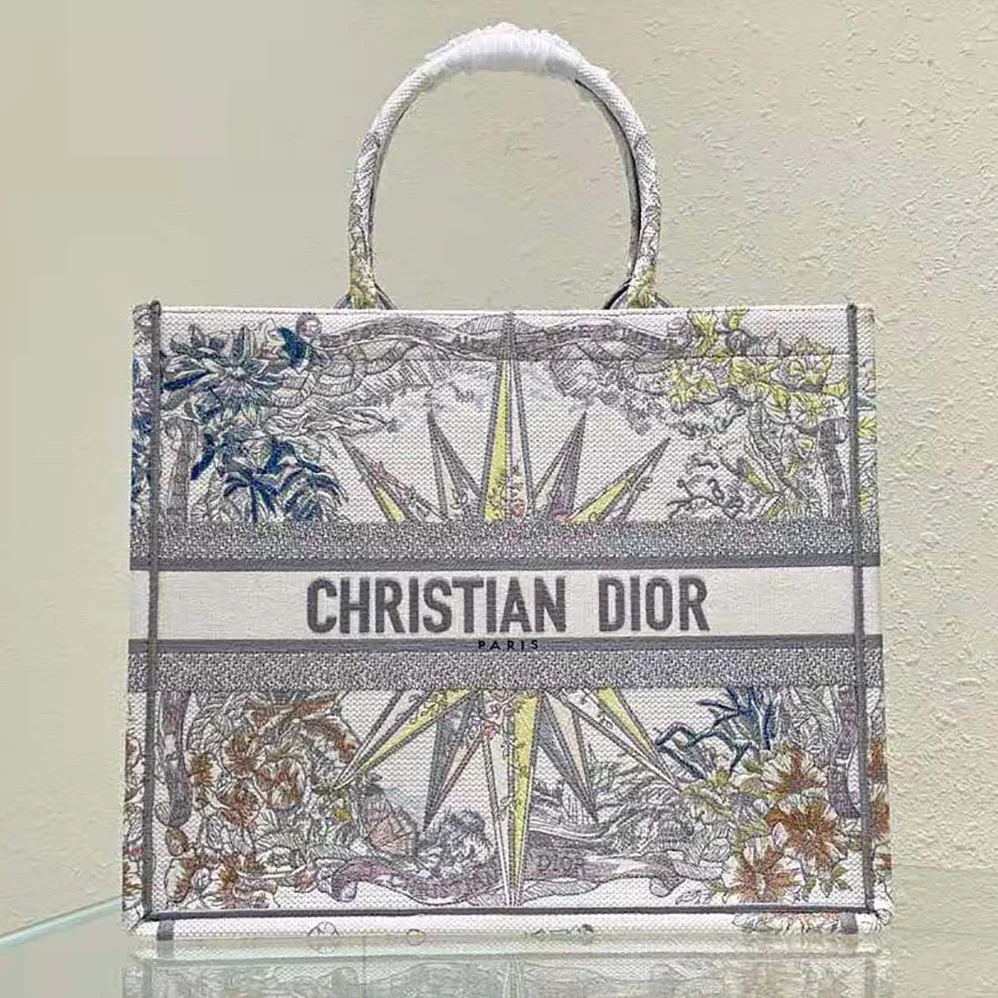 Dior Large Dior Book Tote White Multicolor Rêve D'Infini Embroidery for Women Dior Large Dior Book Tote White Multicolor Rêve D'Infini Embroidery for Women