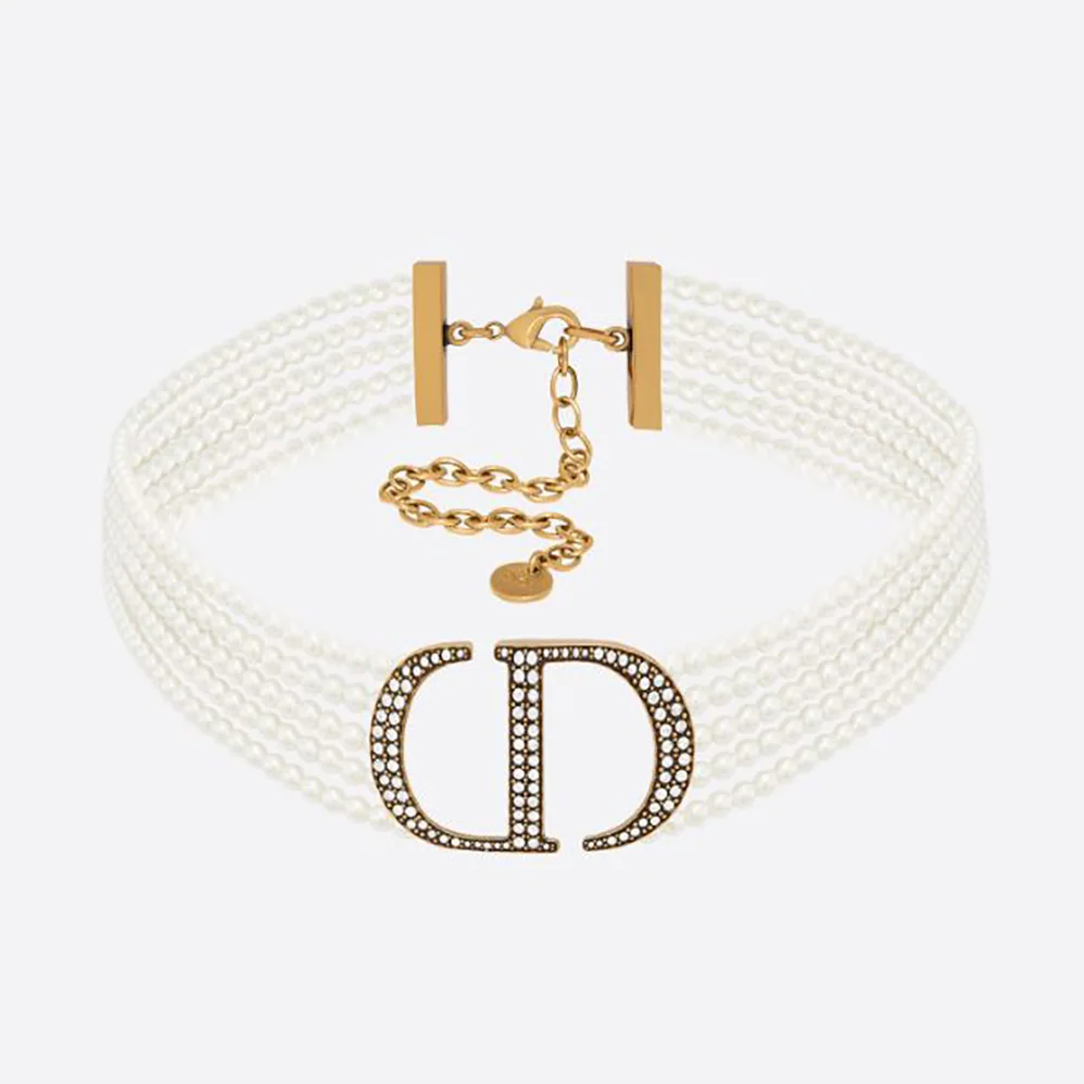 Dior 30 Montaigne Choker Antique Gold for Women in Finish Metal