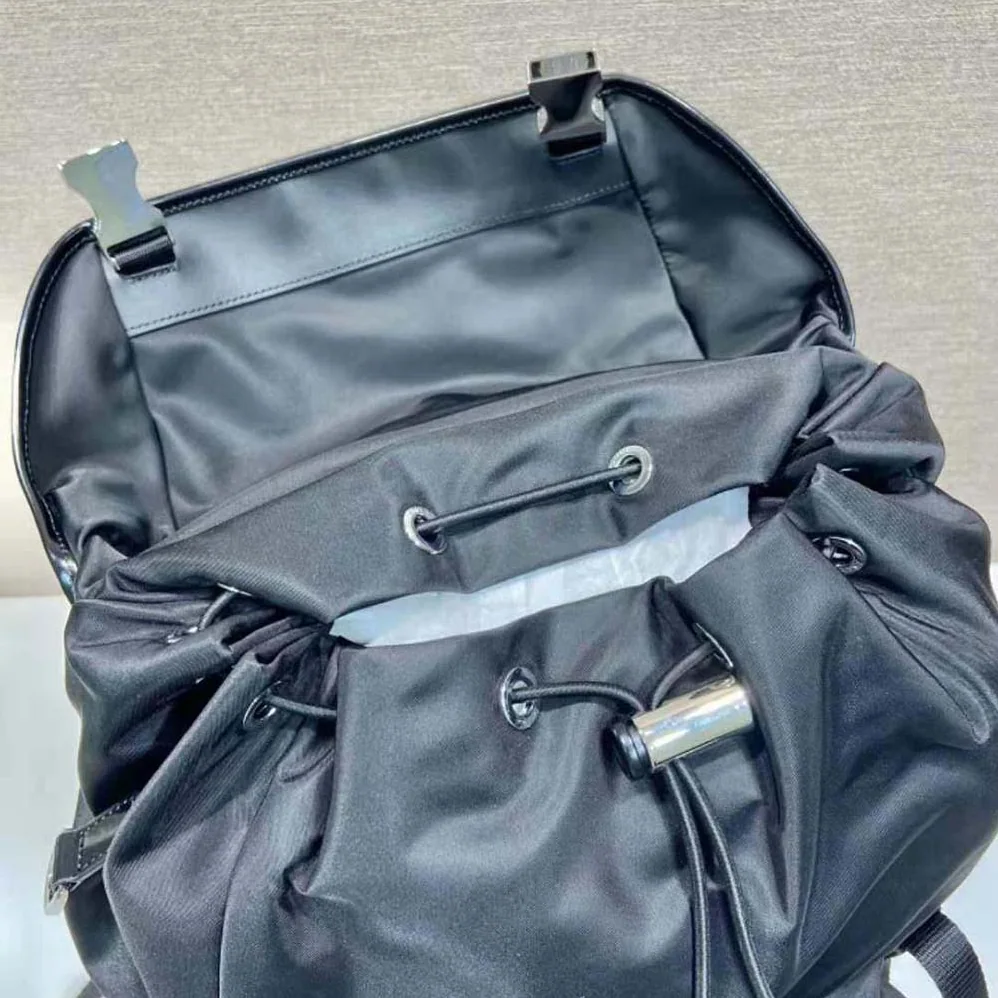 Prada Re-Nylon and Brushed Leather Backpack for Unisex in Black Prada Re-Nylon and Brushed Leather Backpack for Unisex in Black