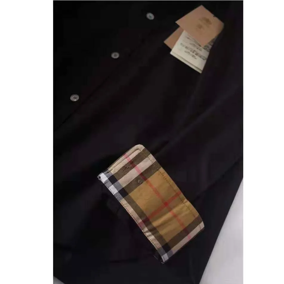 Burberry Stretch Cotton Poplin Shirt for Men in Black