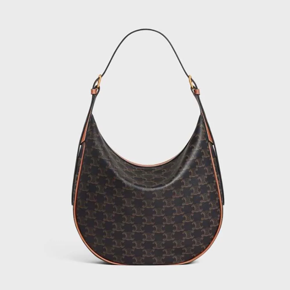 Celine Heloise Bag in Triomphe Canvas and Calfskin for Women