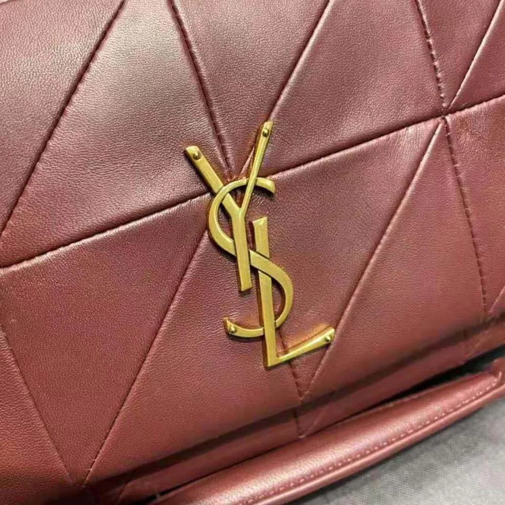 Saint Laurent YSL Jamie Medium Carre Reive Gauche in Lambskin for Women in Maroon