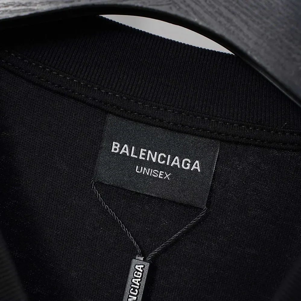 Balenciaga Salon De Couture Medium Fit T-Shirt in Black Dry Jersey for Men Balenciaga Salon De Couture Medium Fit T-Shirt in Black Dry Jersey for Men