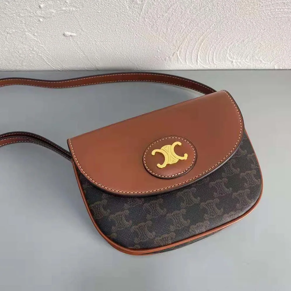 Celine Triomphe Saddle Bag in Triomphe Canvas for Women Celine Triomphe Saddle Bag in Triomphe Canvas for Women