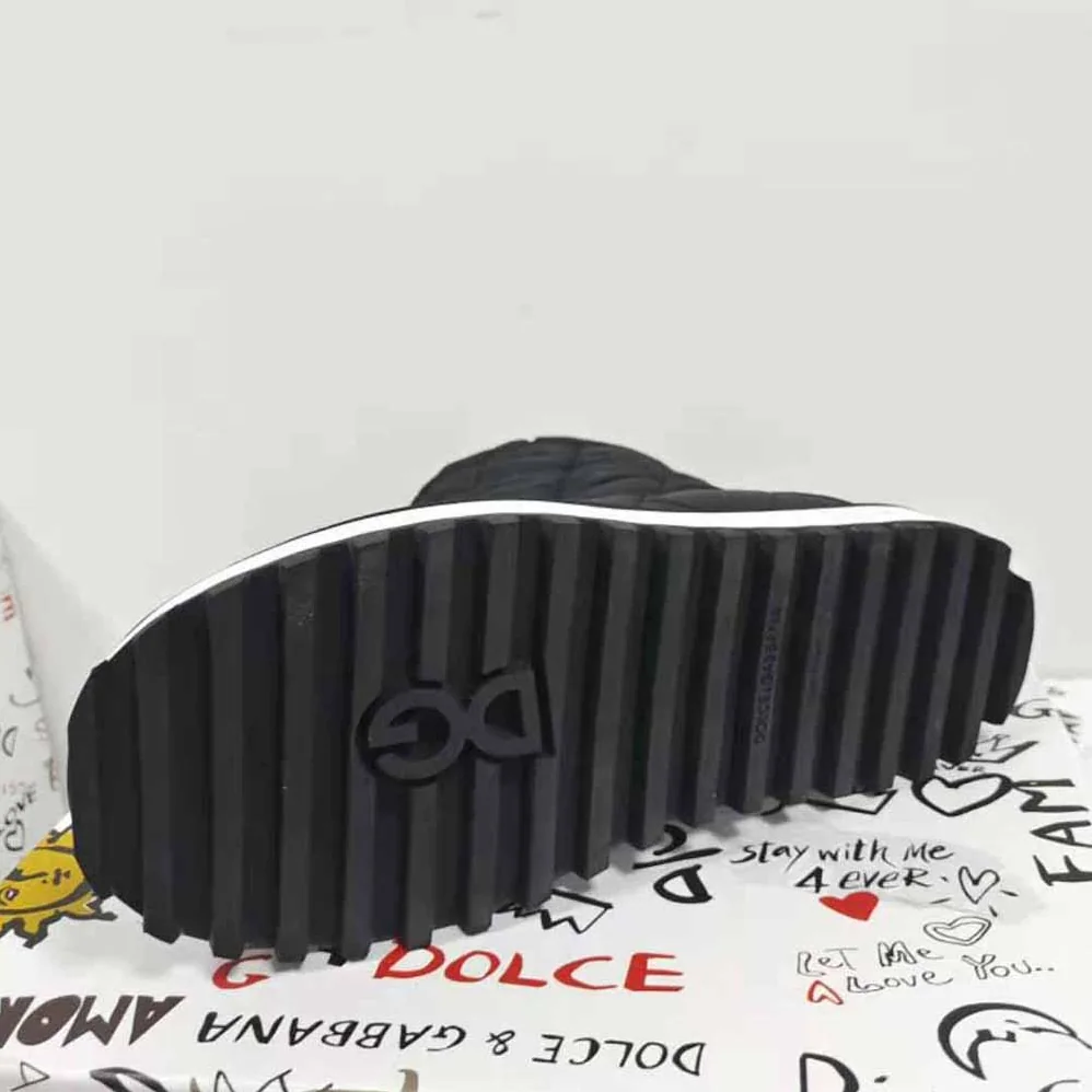 Dolce Gabbana D&G Nylon Ankle Boots with DG Logo for Women in Black