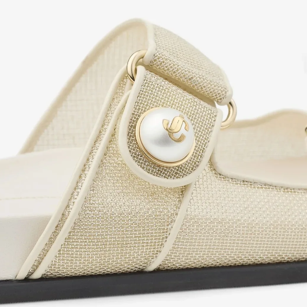 Jimmy Choo Fayence Sandal Champagne in Latte FAYENCESANDALCJM Jimmy Choo Fayence Sandal Champagne in Latte FAYENCESANDALCJM