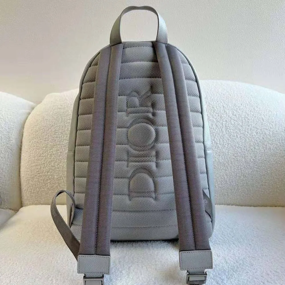 Dior Rider Backpack Dior Gray Grained Calfskin with ‘Christian Dior 1947' Signature for Men Dior Rider Backpack Dior Gray Grained Calfskin with ‘Christian Dior 1947' Signature for Men