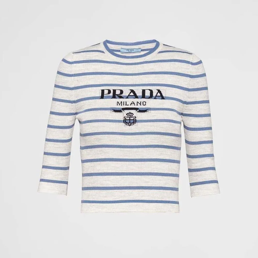 Prada Superfine Wool Crew for Women in neck Sweater Prada Superfine Wool Crew for Women in neck Sweater