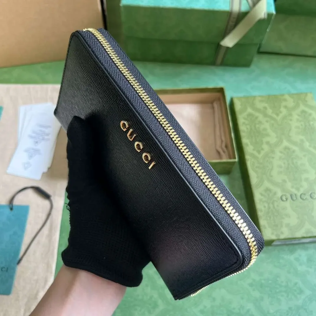 Gucci Zip Around Wallet With Script Black / Gucci Zip Around Wallet With Script Black /
