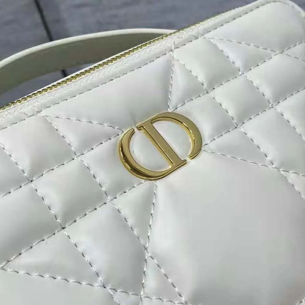Dior Caro Box Bag with Chain Latte Quilted Macrocannage Calfskin for Women Dior Caro Box Bag with Chain Latte Quilted Macrocannage Calfskin for Women