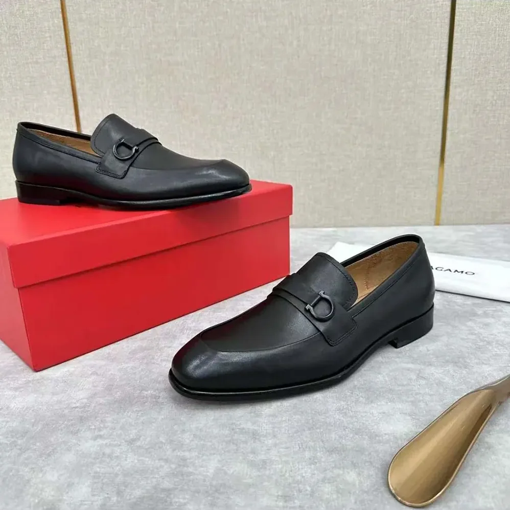 Salvatore Ferragamo Moccasin with Gancini Ornament for Men Salvatore Ferragamo Moccasin with Gancini Ornament for Men