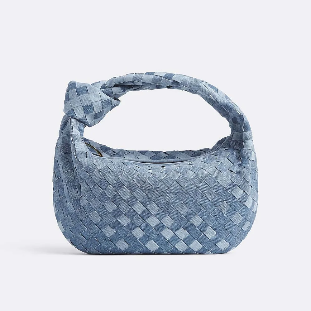 Bottega Veneta Teen Jodie Denim Effect Leather Shoulder Bag for Women