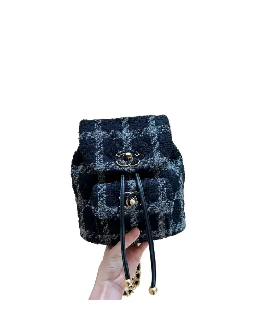 Chanel Backpack in Blue Gold Hardware