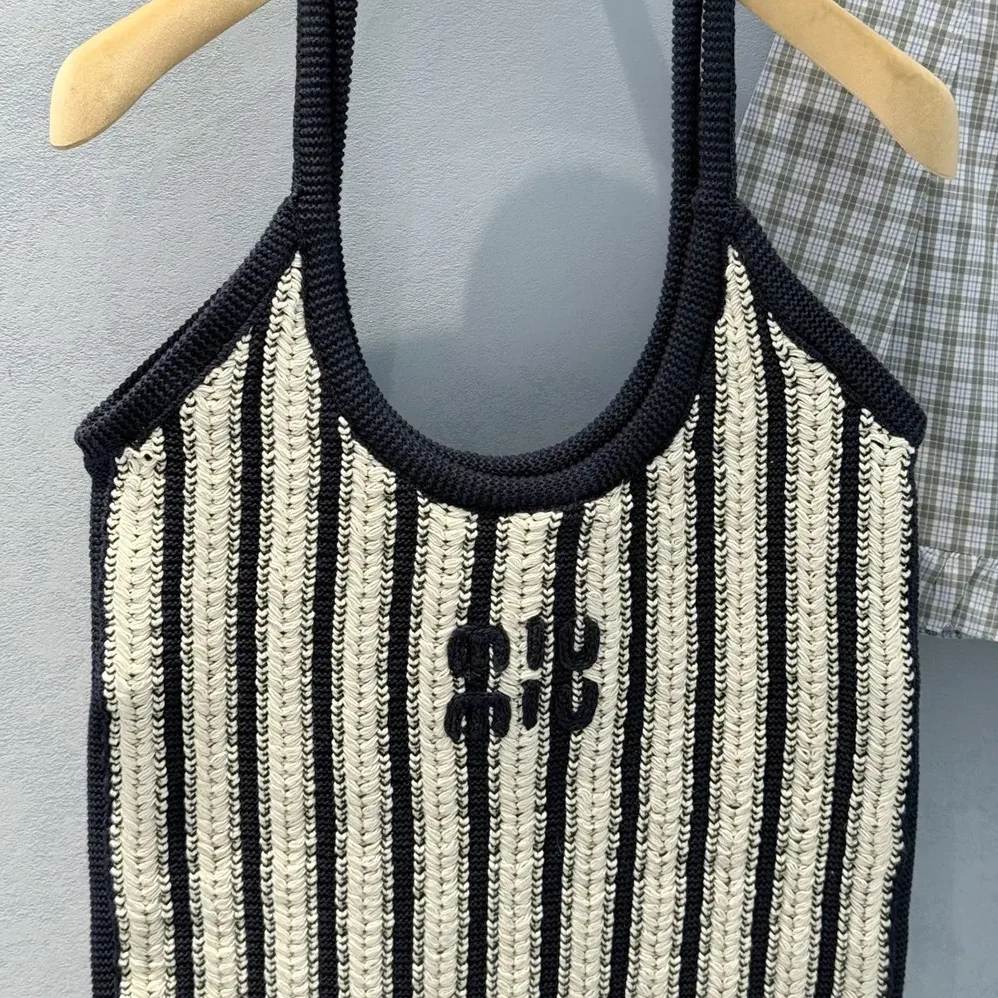Miu Miu Ivy Crochet Bag for Women in Blue/Chalk White