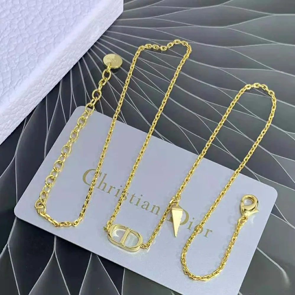 Dior Petit CD Necklace Gold for Women in Finish Metal