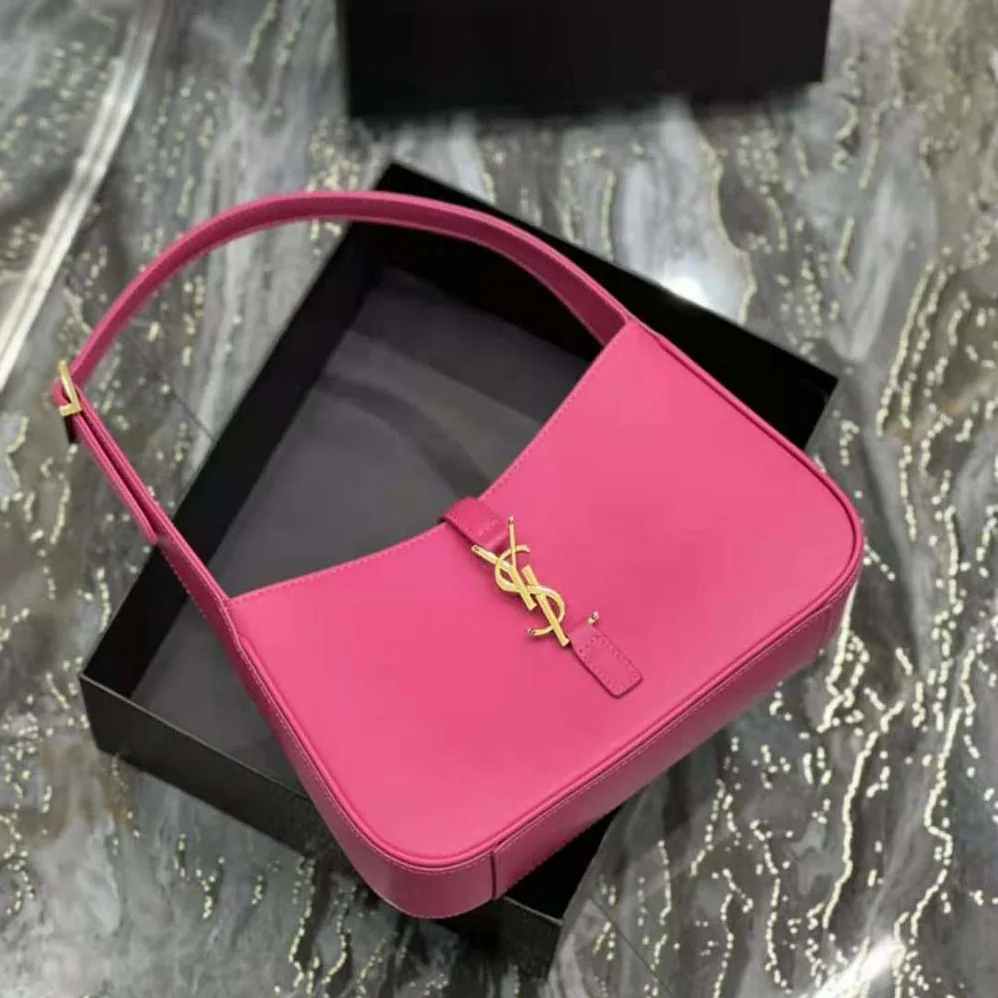 Saint Laurent YSL Le 5 A 7 Hobo Bag in Smooth Leather for Women in Rose Saint Laurent YSL Le 5 A 7 Hobo Bag in Smooth Leather for Women in Rose
