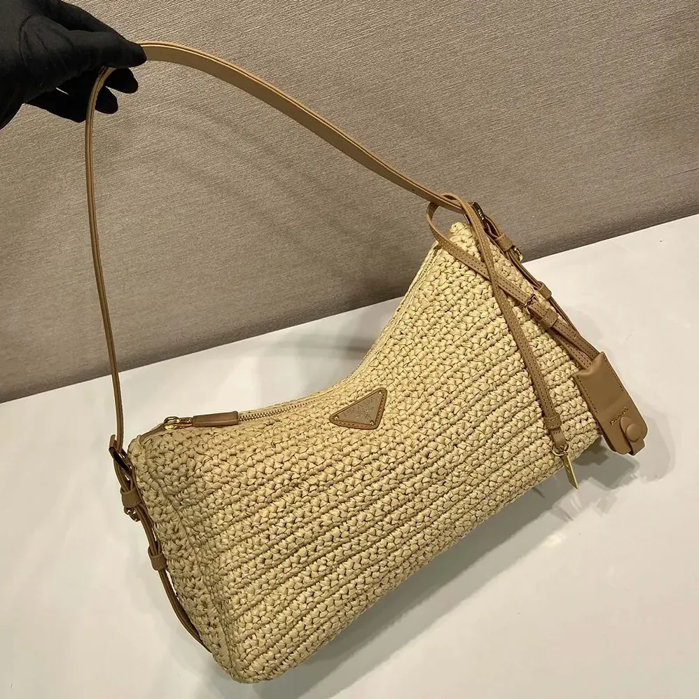 Prada Aimée Large Crochet and Leather Bag for Women Prada Aimée Large Crochet and Leather Bag for Women