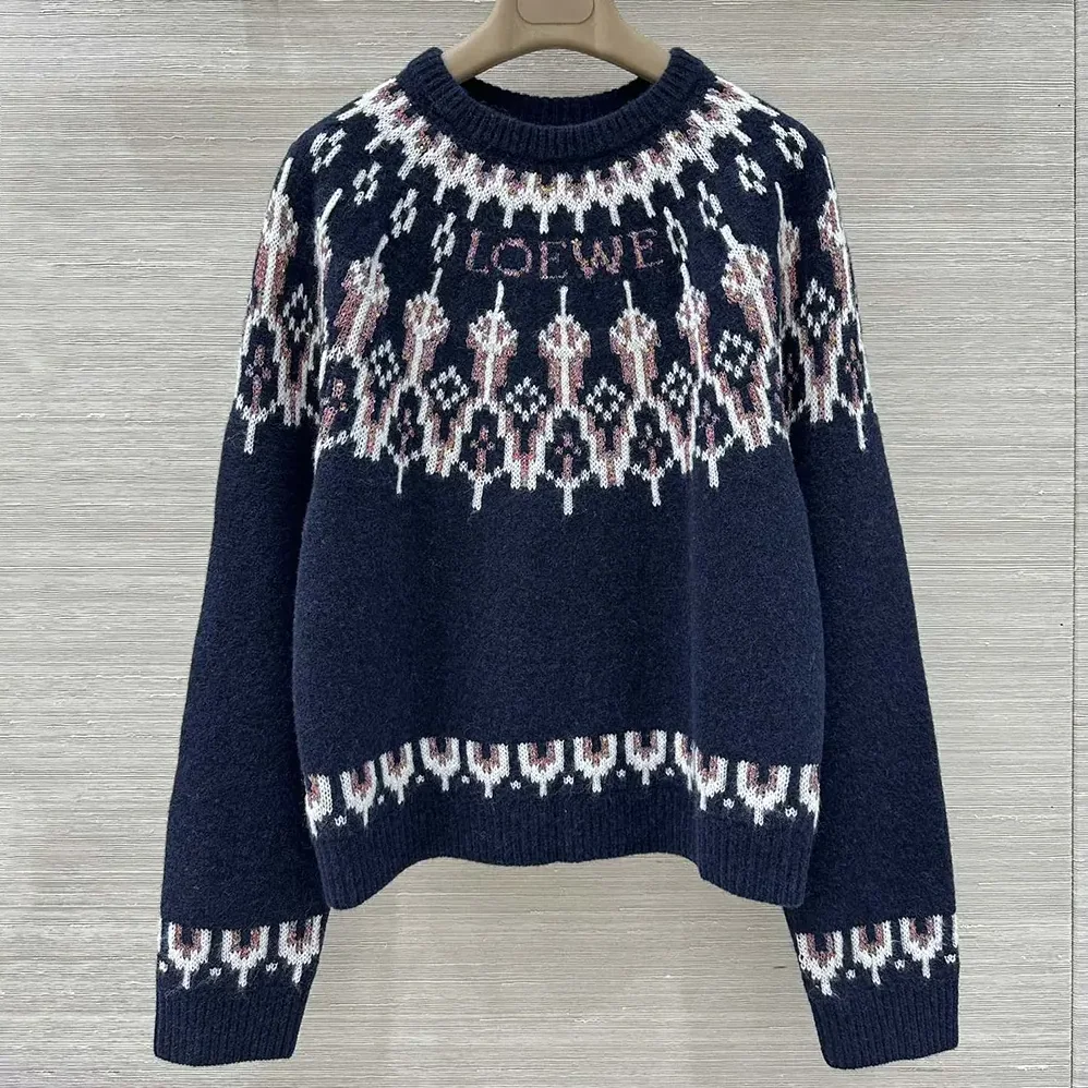 Loewe Sweater in Wool Blend for Men in Navy