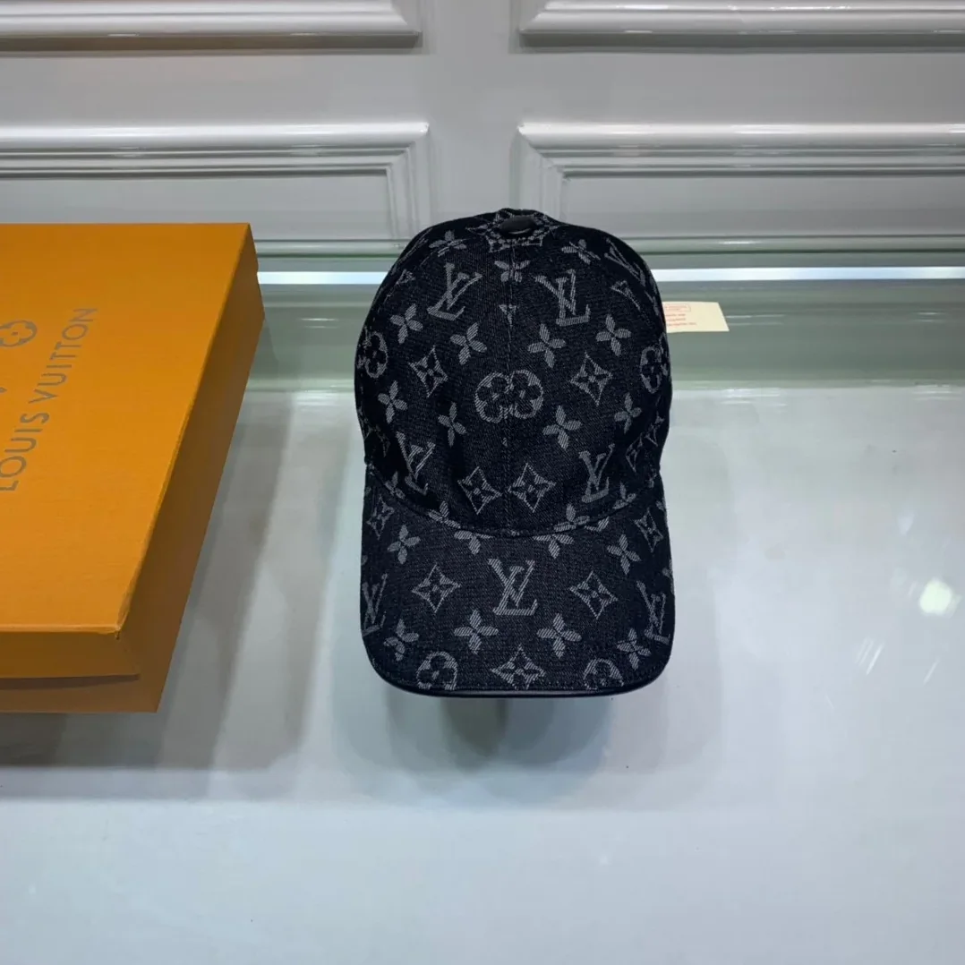 Louis Vuitton Monogram Jacquard Denim Cap Black Louis Vuitton Monogram Jacquard Denim Cap Black