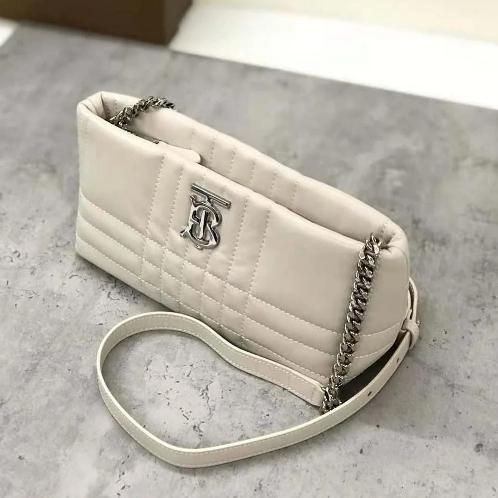 Burberry Small Quilted Lambskin Soft Lola Bag for Women in White