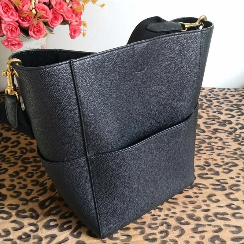 Celine Sangle Bucket Bag in Soft Grained Calfskin for Women in Black Celine Sangle Bucket Bag in Soft Grained Calfskin for Women in Black