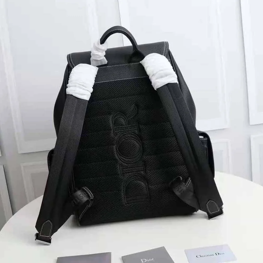 Dior Saddle Backpack Black Grained Calfskin for Men Dior Saddle Backpack Black Grained Calfskin for Men