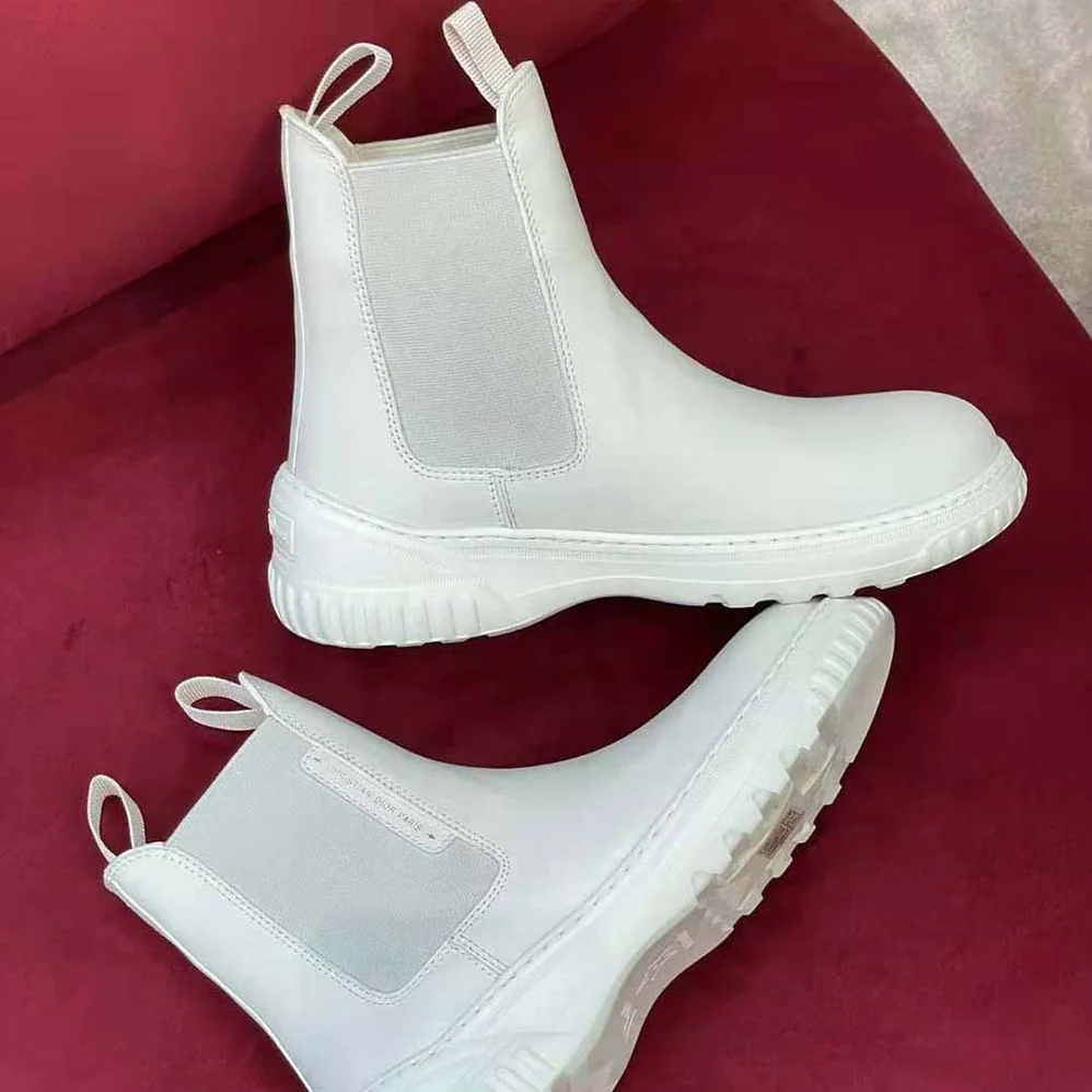 Dior D-Racer Ankle Boot White Calfskin for Men