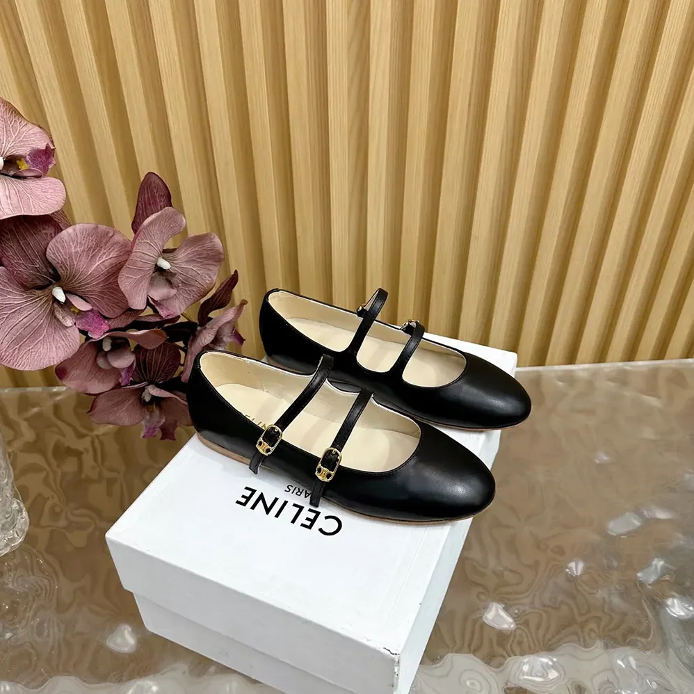 Celine Les Ballerines Celine Double Strap in Lambskin for Women