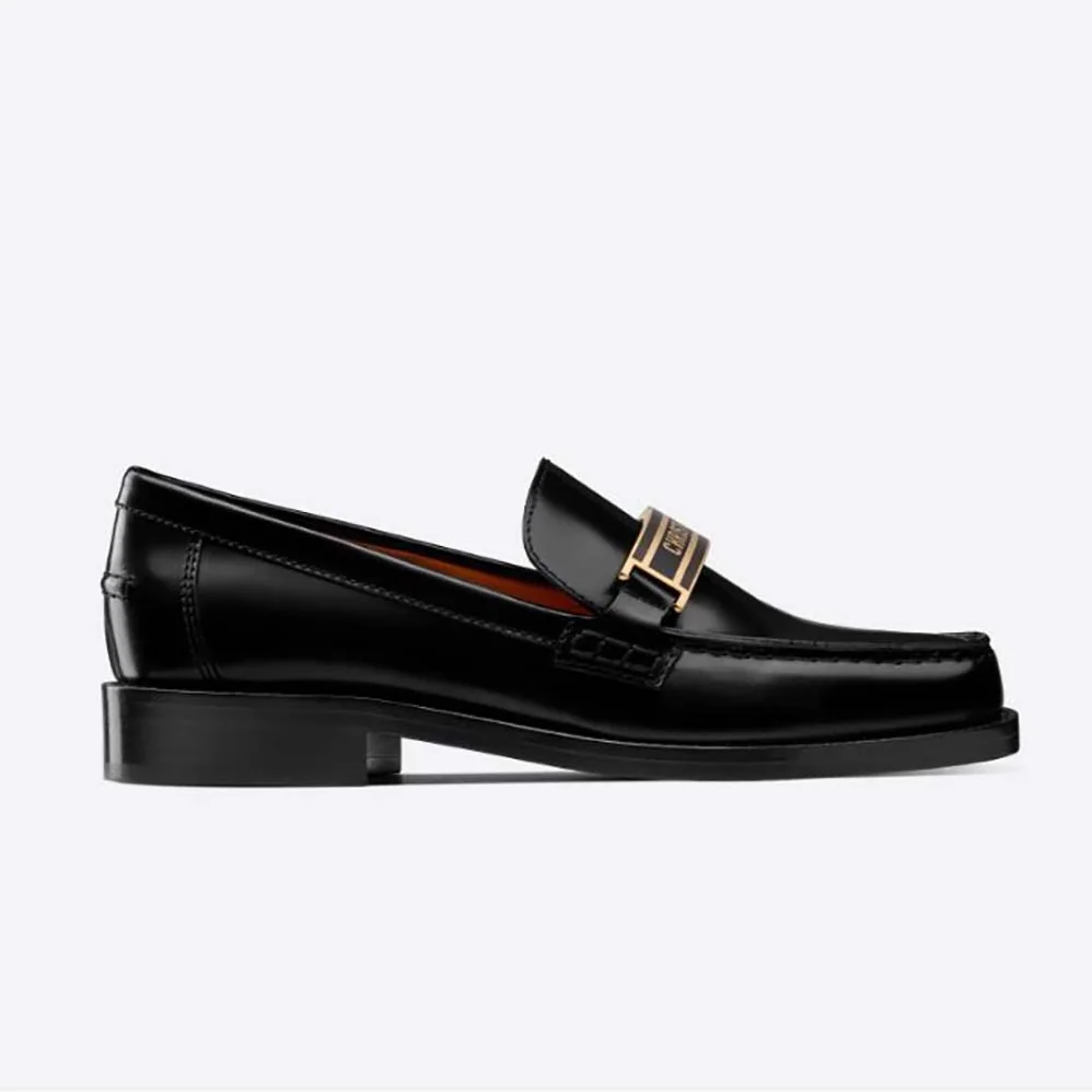 Dior Dior Code Loafer Black Glazed Calfskin for Women