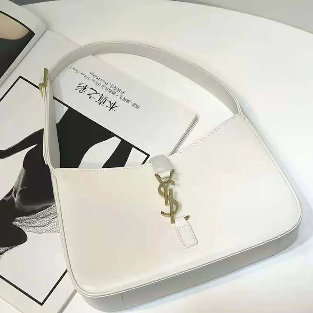 Saint Laurent YSL Le 5 A 7 Hobo Bag in Smooth Leather for Women in White
