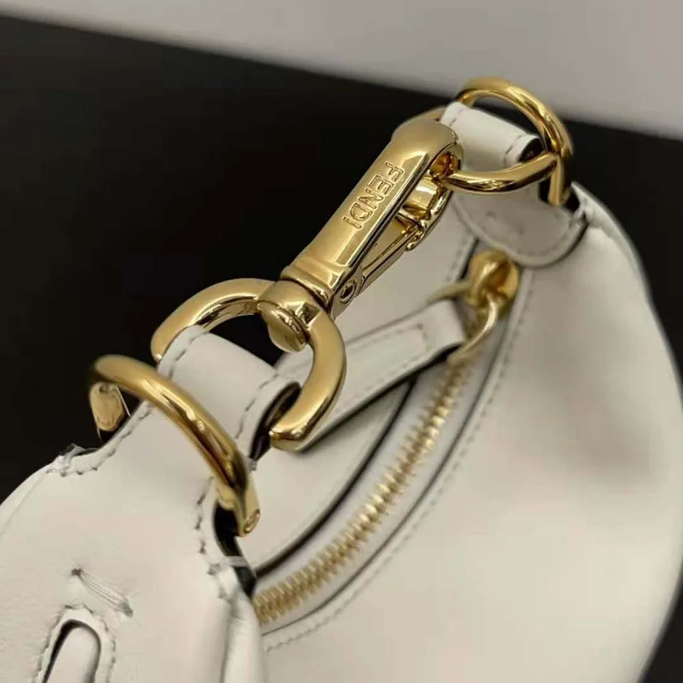 Fendi Nano Fendigraphy White Leather Charm for Women