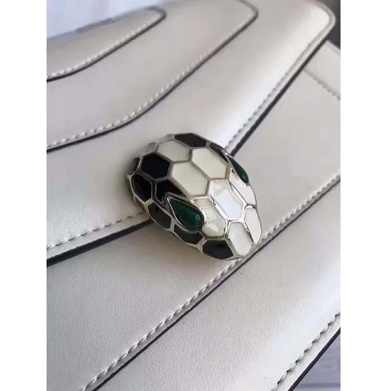 Bvlgari Serpenti Forever Medium Flap Cover Chain Bag Calfskin in White Bvlgari Serpenti Forever Medium Flap Cover Chain Bag Calfskin in White