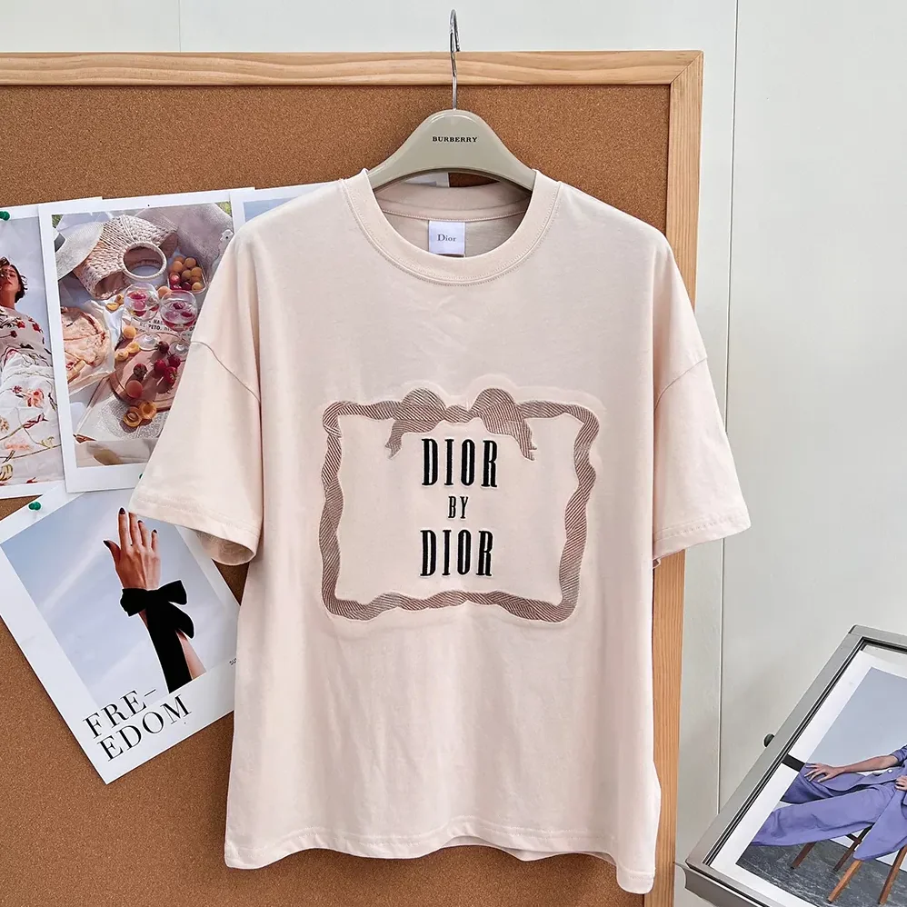 Dior Oversized Embroidered Book Cover T for Women in Shirt Pink Cotton Jersey