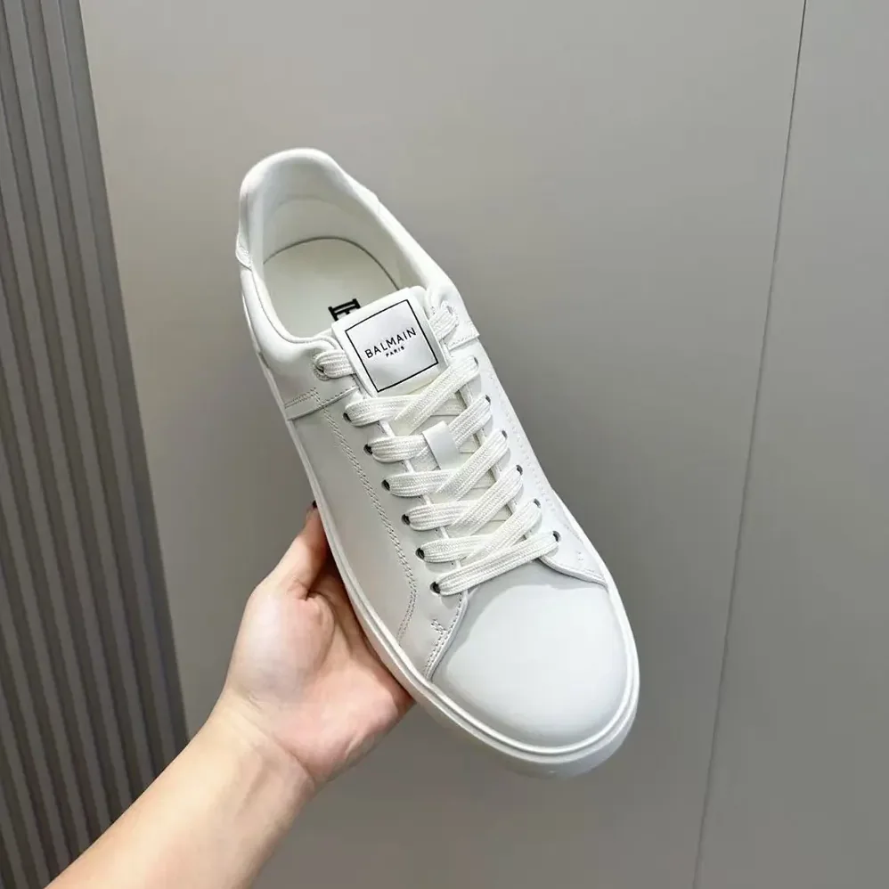 Balmain B Court Trainers in Calfskin for Unisex in White