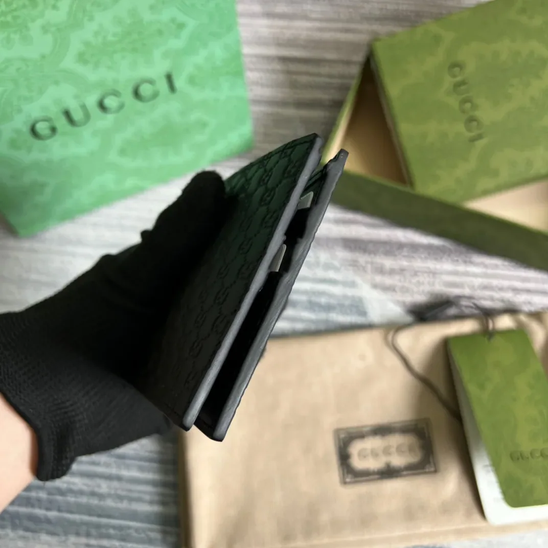 Gucci GG Microguccissima Bi in Fold Wallet Black / Gucci GG Microguccissima Bi in Fold Wallet Black /