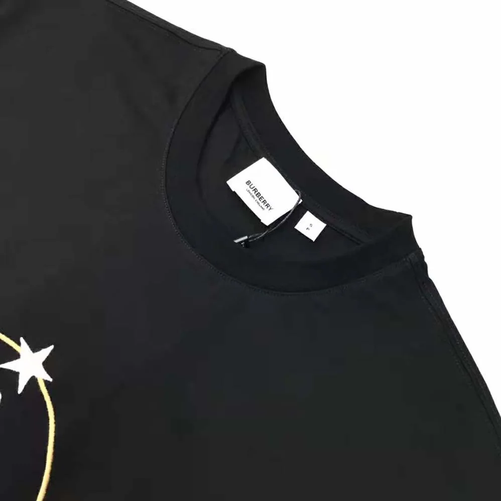 Burberry Deer Graphic Cotton Oversized T-shirt for Men in Black