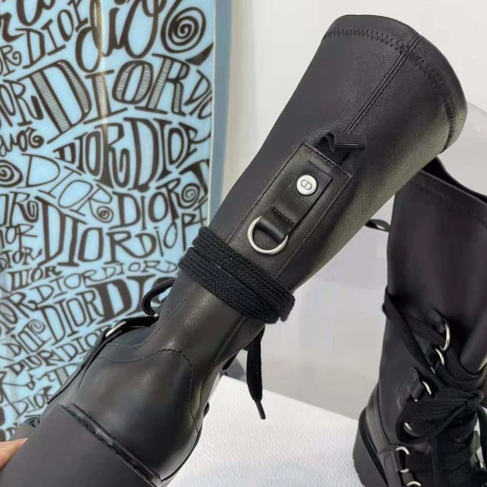 Dior D-Fight Ankle Boot Black Lambskin for Women