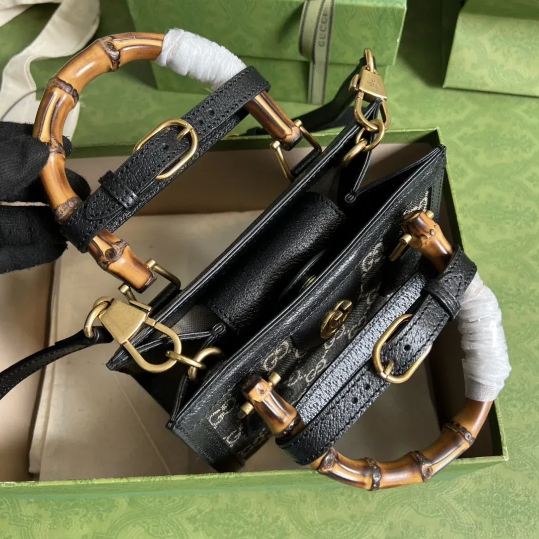 Gucci Diana Jumbo GG Mini Tote Bag Handbag Canvas Lining Black / Gucci Diana Jumbo GG Mini Tote Bag Handbag Canvas Lining Black /