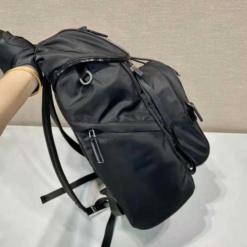 Prada Re-Nylon and Brushed Leather Backpack for Unisex in Black Prada Re-Nylon and Brushed Leather Backpack for Unisex in Black