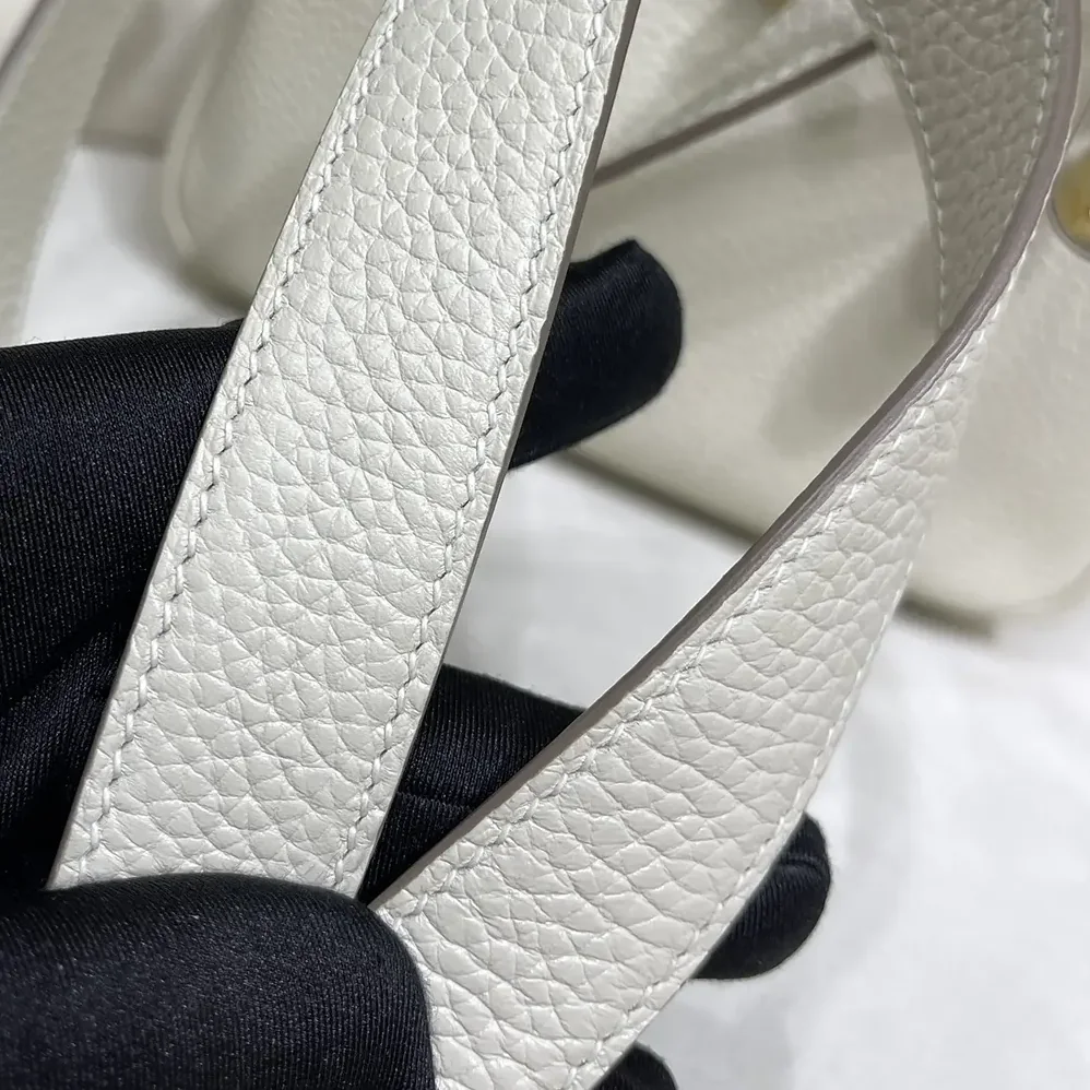 Hermes Lindy Mini 19 in Clemence Leather for Women in White/Silver