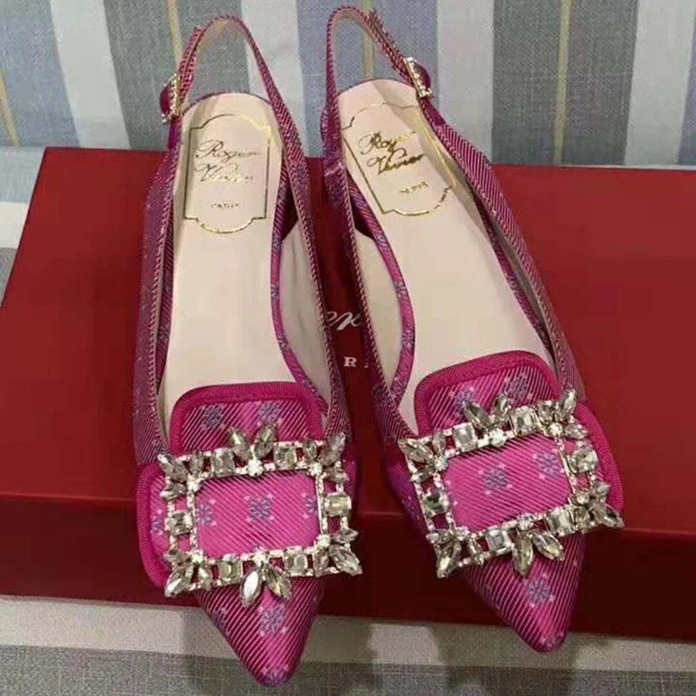 Roger Vivier Broche Vivier Sling Back Pumps for Women in Rose Roger Vivier Broche Vivier Sling Back Pumps for Women in Rose