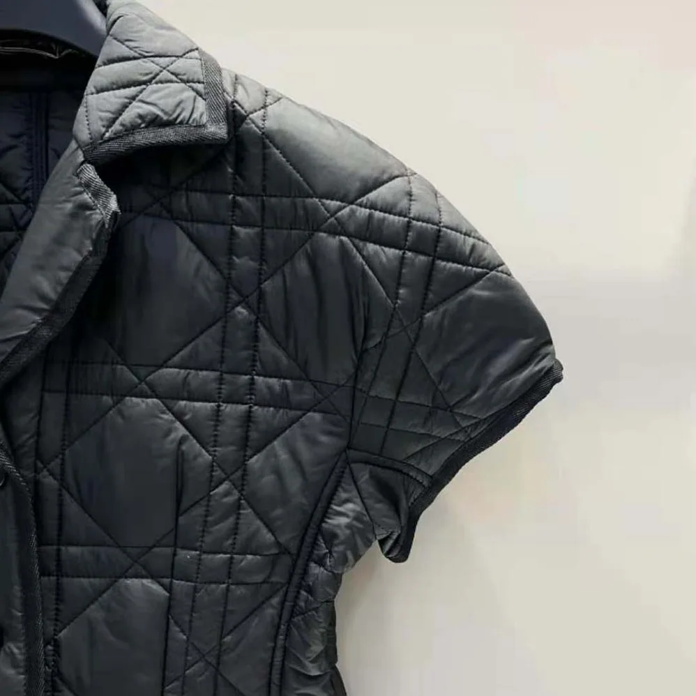 Dior Fitted Jacket with Puff Sleeves Black Cloqué for Women in Effect Technical Jacquard