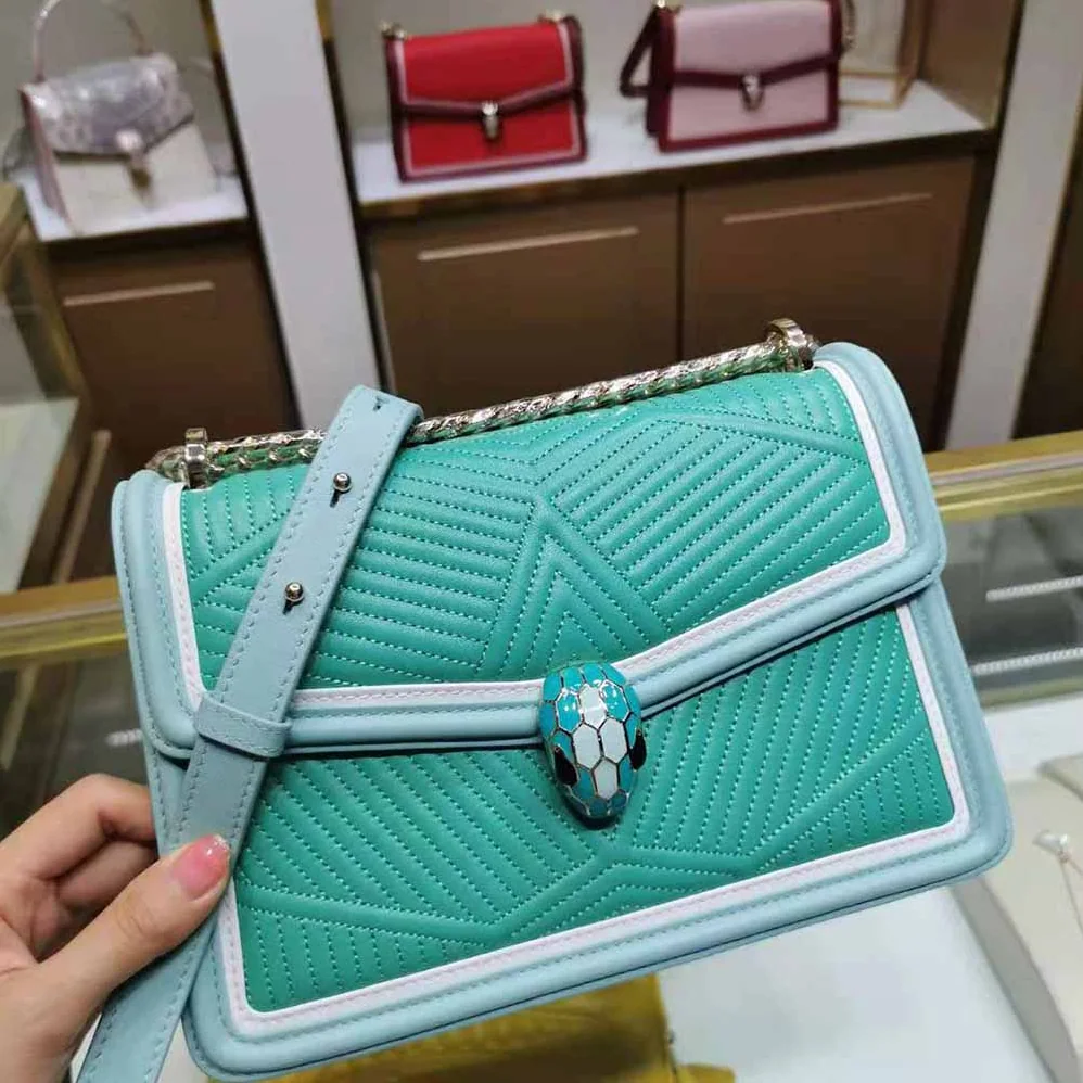 Bvlgari Serpenti Forever Shoulder Bag for Women in Aqua
