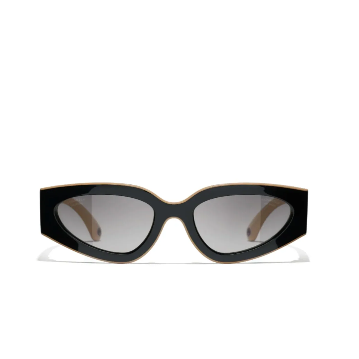 Chanel Rectangular Sporty Sunglasses Black & Brown