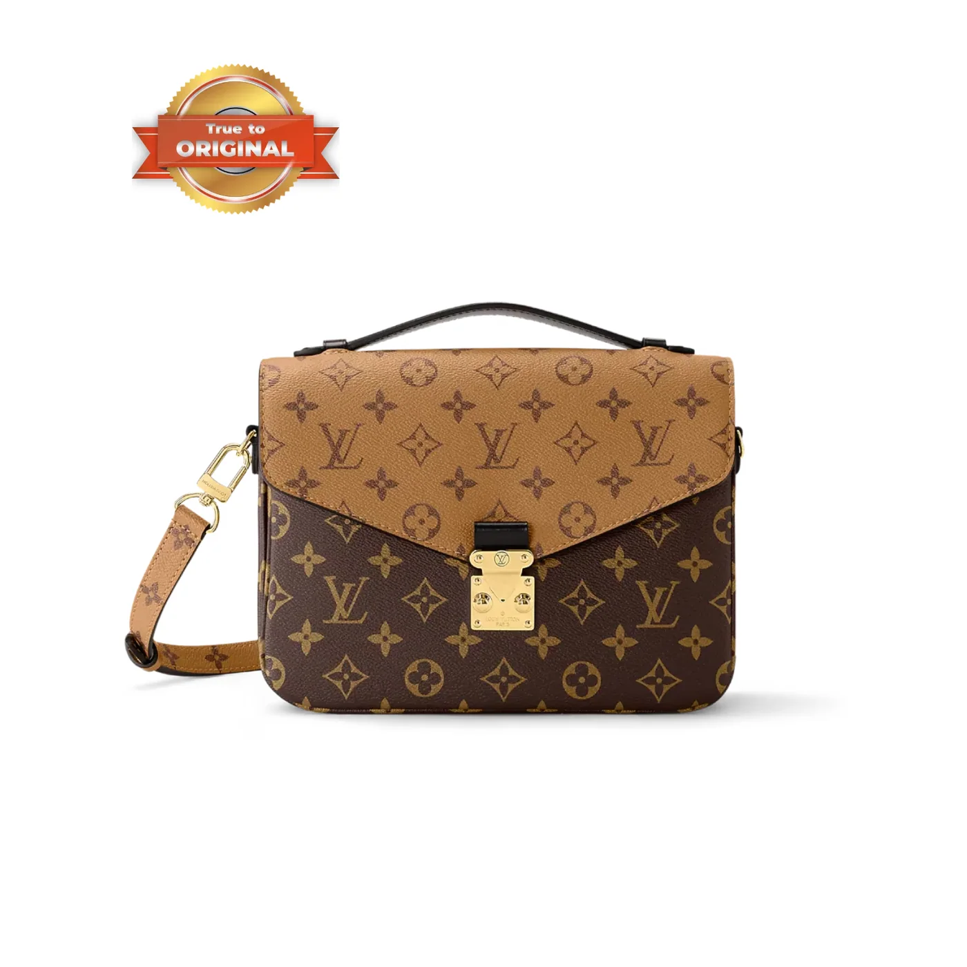 Louis Vuitton Pochette Metis Shoulder Bag / Brown Monogram Reverse Canvas Gold Hardware Louis Vuitton Pochette Metis Shoulder Bag / Brown Monogram Reverse Canvas Gold Hardware