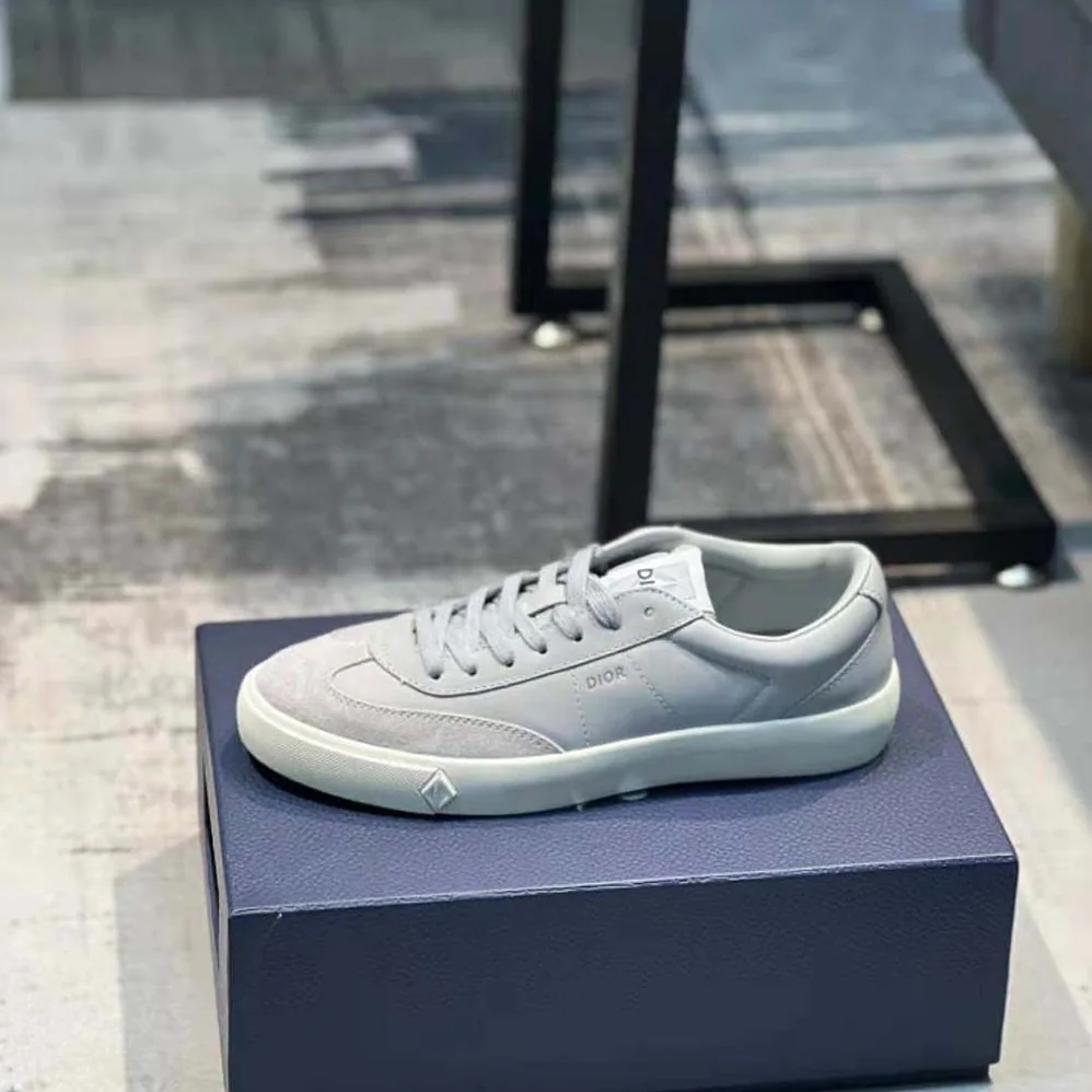 Dior B101 Sneaker Dior Gray Smooth Calfskin and Nubuck for Men